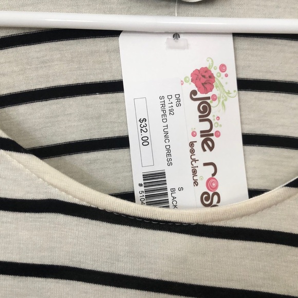 Black and cream striped tunic dress NWT! - Picture 4 of 5